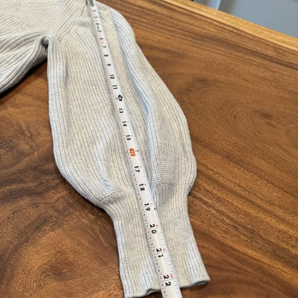 BANANA REPUBLIC Gray Knit Balloon Sleeve Sweater, Size Small